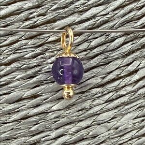 Vintage 14k Gold Amethyst Charm Pendant
